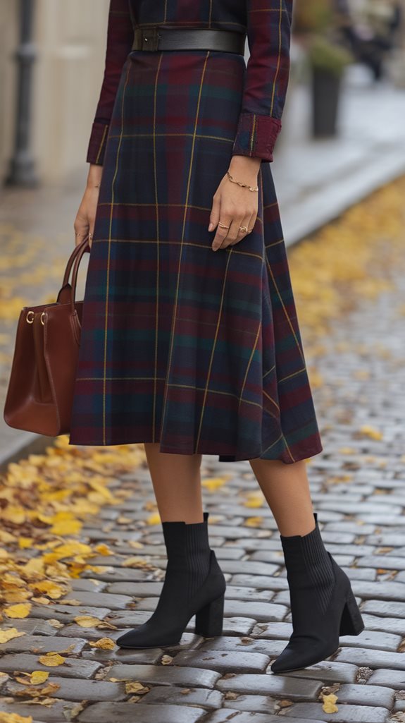 fashionable plaid dress footwear