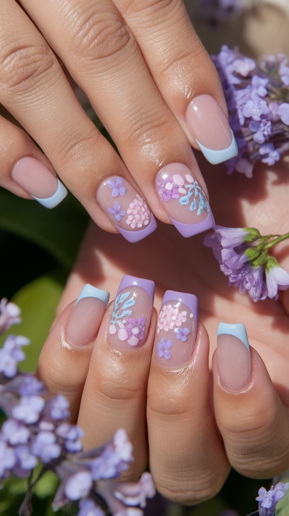 floral inspired nail art