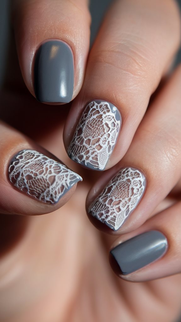 lace overlay grey design elegance