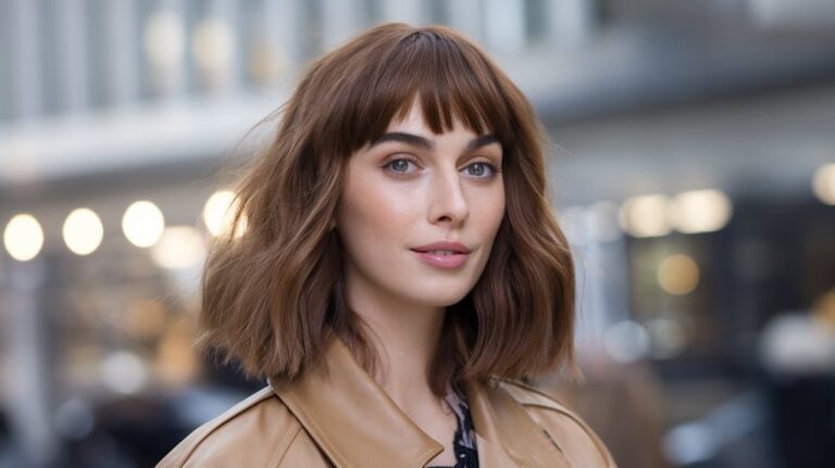 21 Medium Haircuts With Curtain Bangs