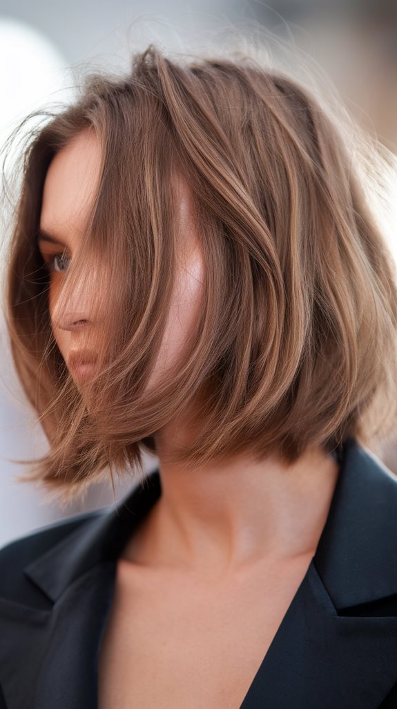 messy layered bob hairstyle