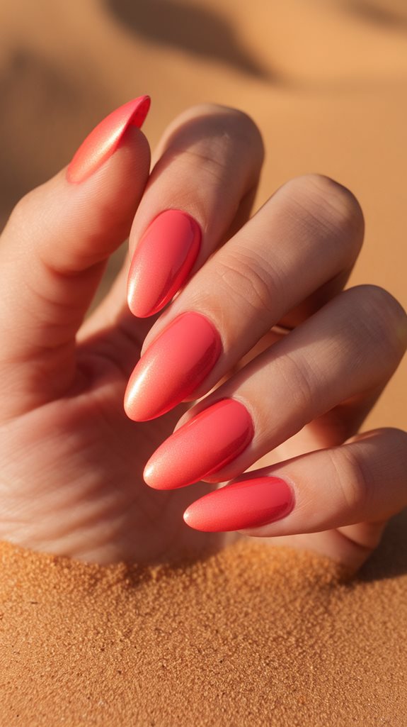 radiant seaside coral hue