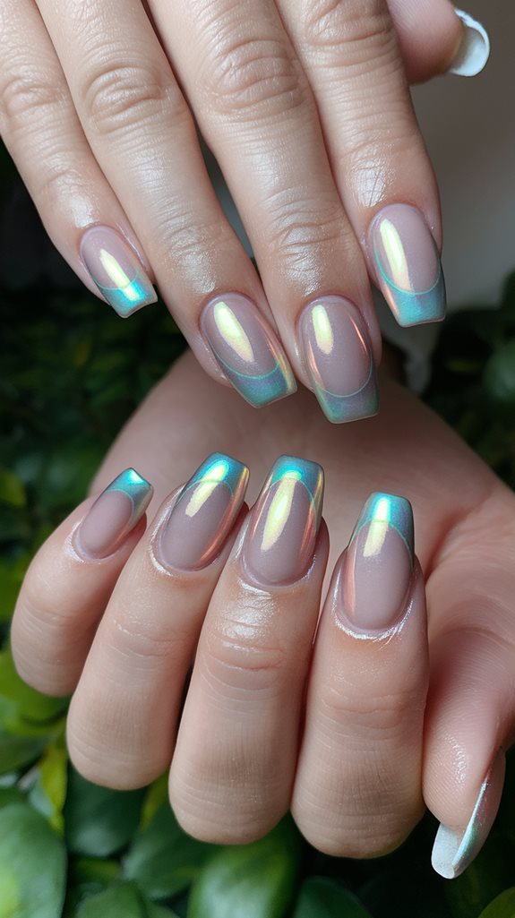 shiny metallic nail design