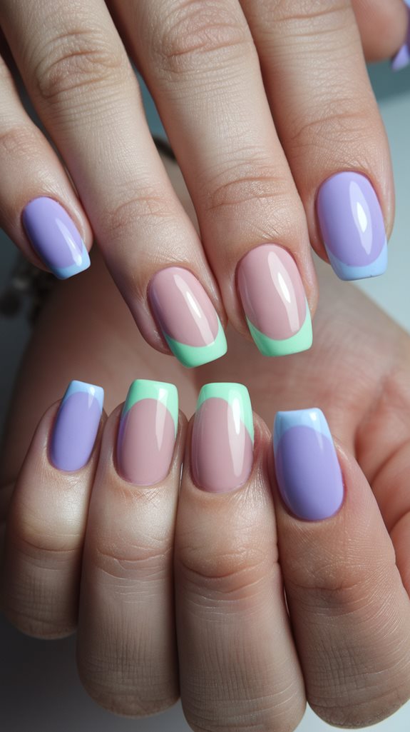 soft colored nail design