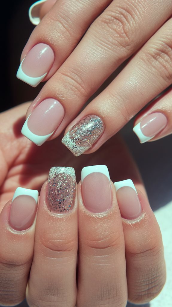 sparkly french manicure design