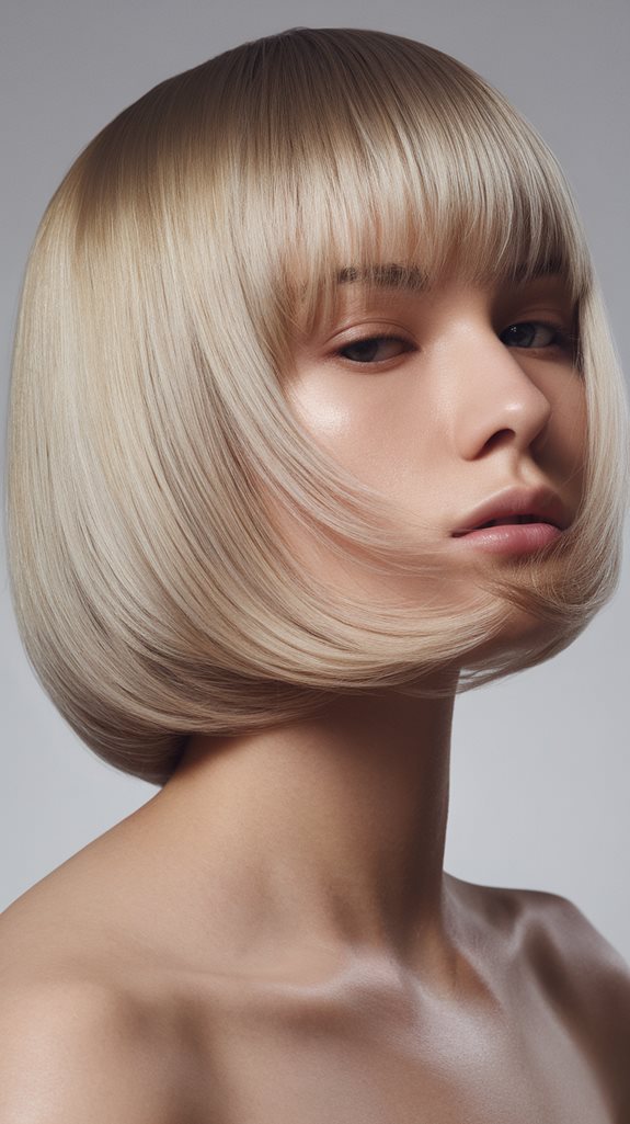 stylish a line bob cut