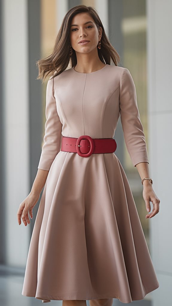 stylish a line dress belt