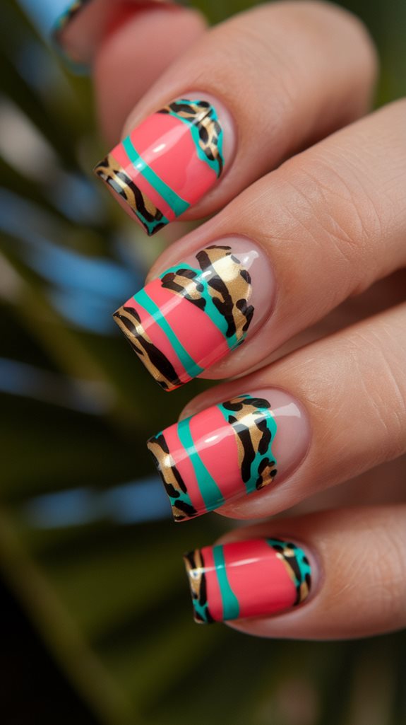 stylish animal print nails