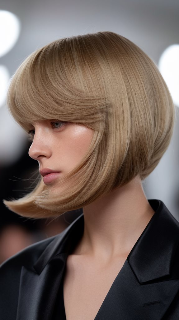 stylish bob haircut bangs