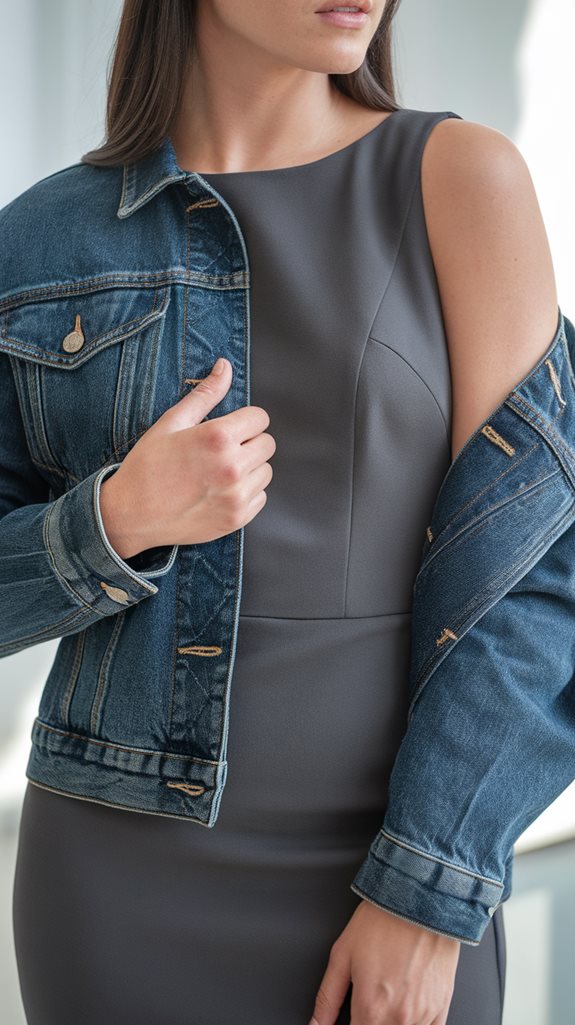 stylish denim dress combination