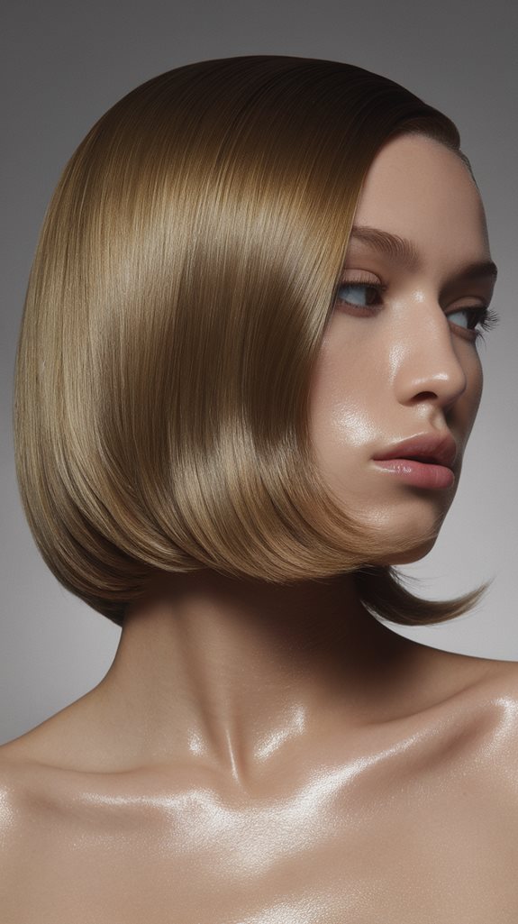 stylish glossy bob hairstyle