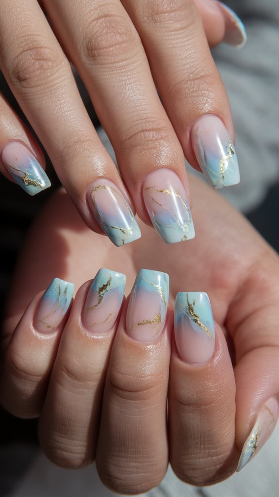 stylish marble french nails