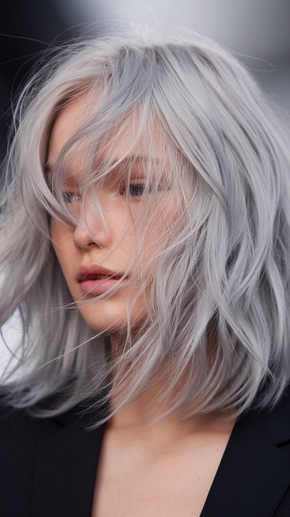 stylish short silver hairstyle