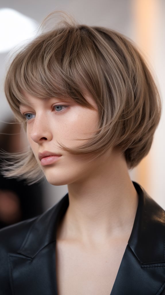 textured bob with layers