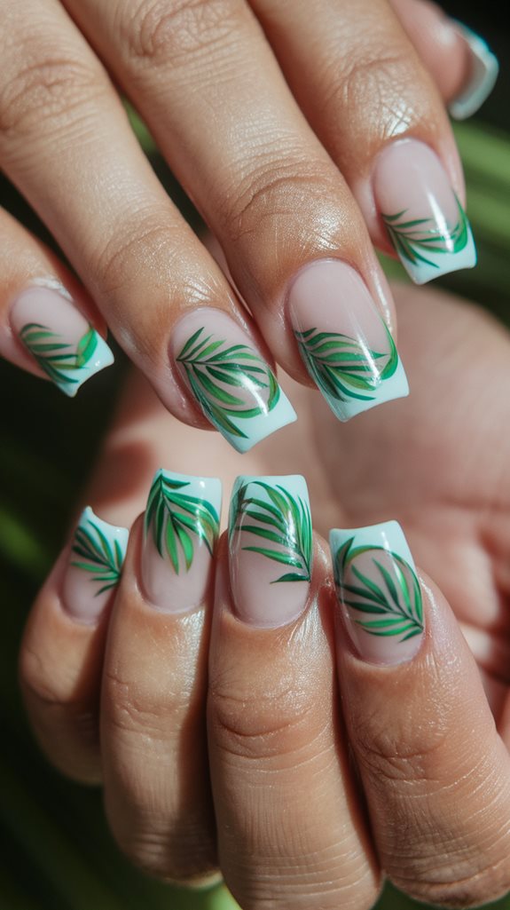 tropical themed nail art