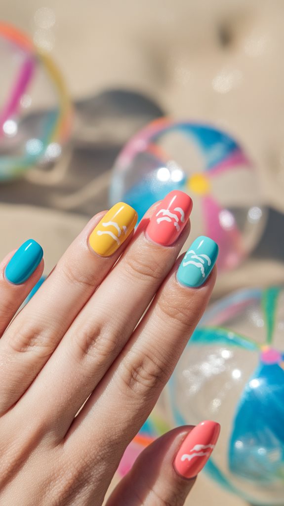 vibrant beach ball colors