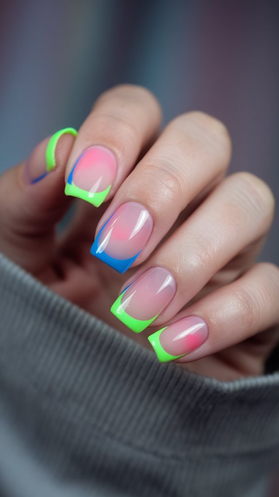 vibrant neon nail design