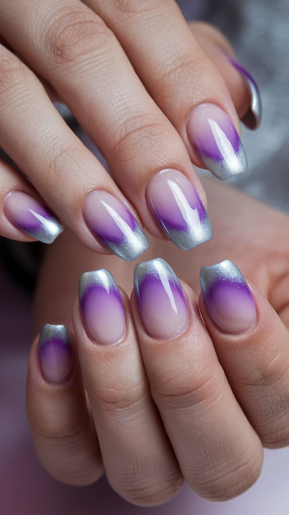 vibrant purple with silver