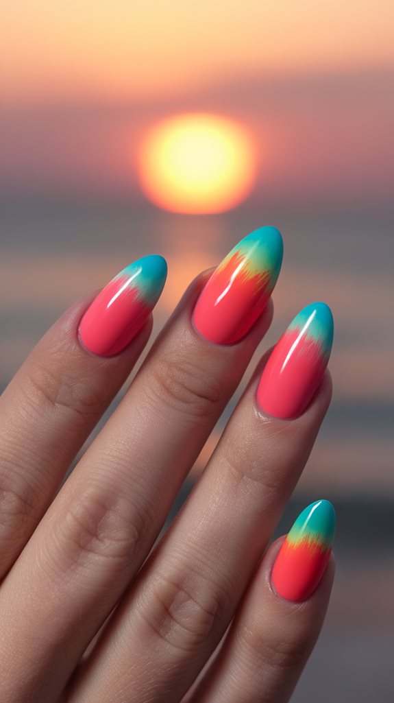 vibrant tropical sunset hues