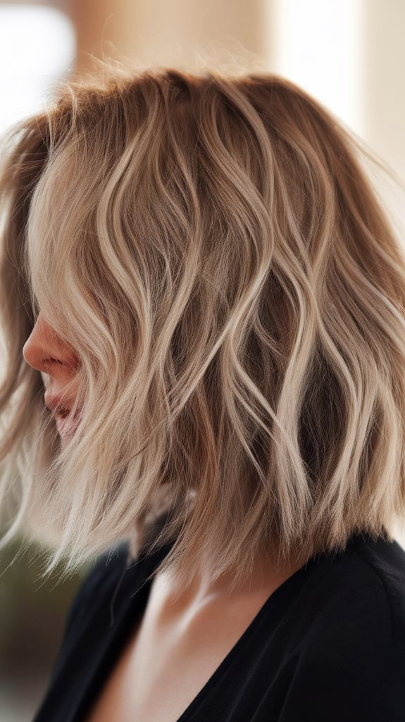 wavy textured choppy bob