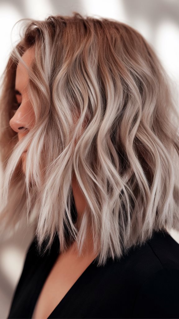 wavy textured long bob