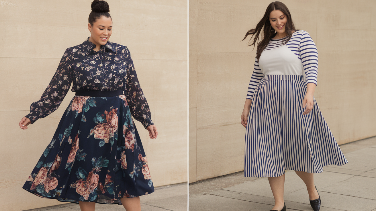 plus size skirt outfits