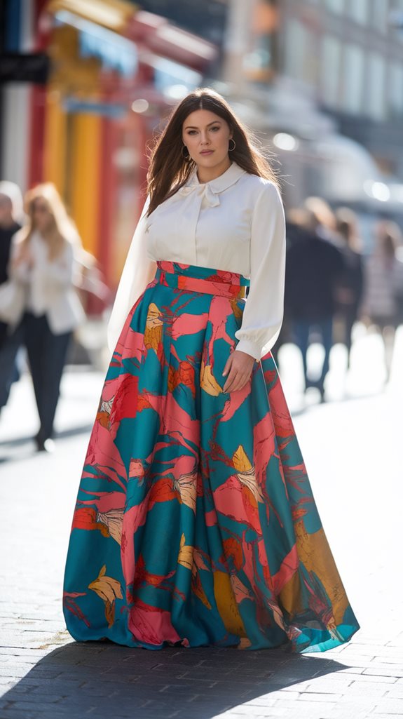 bold printed skirt style