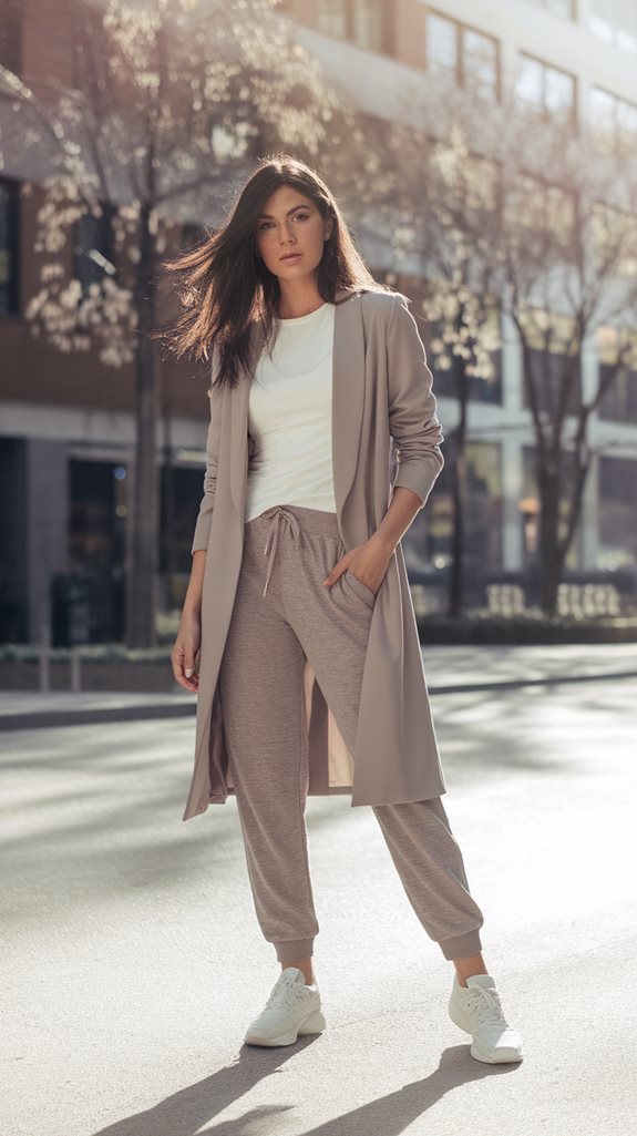 chic blazer with joggers