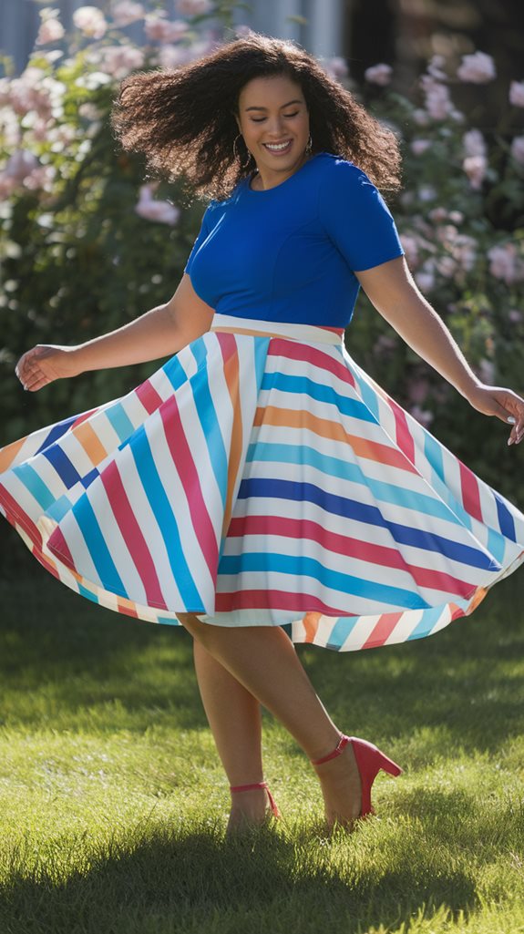 colorful patterned skirt style