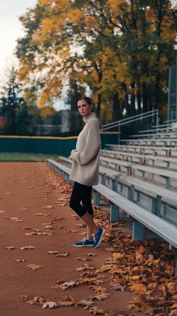 cozy sweater and leggings