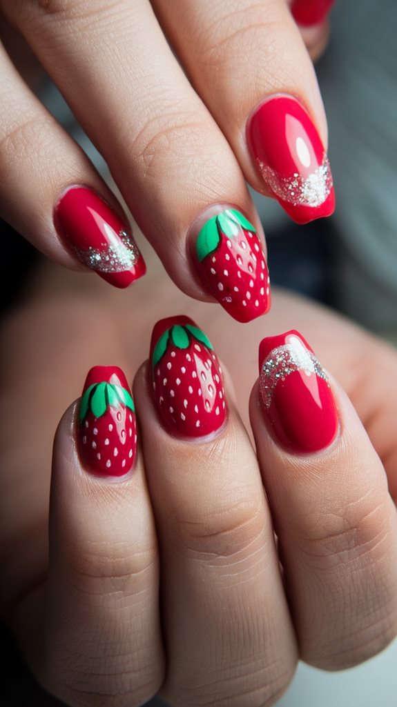 sparkling strawberry decorative touches