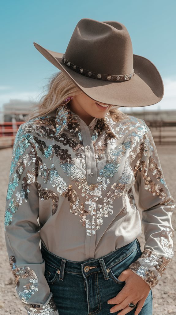 sparkly western style blouse