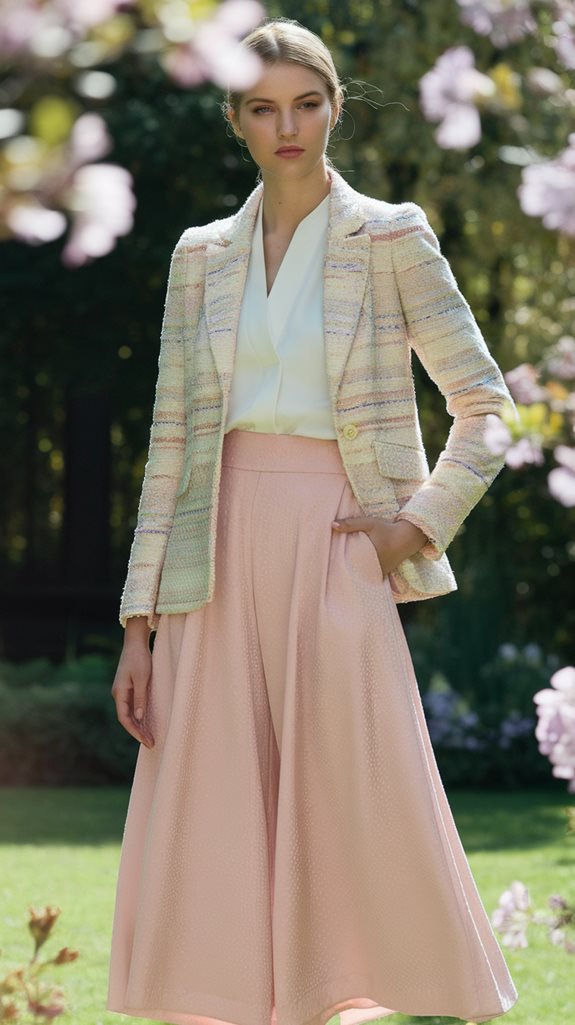 stylish blazer and culottes