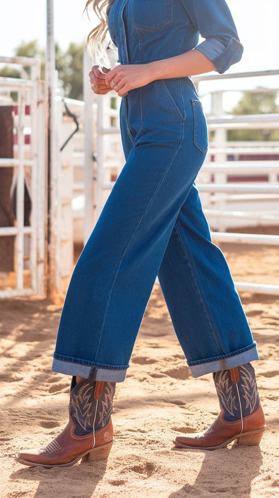 stylish denim jumpsuit outfit