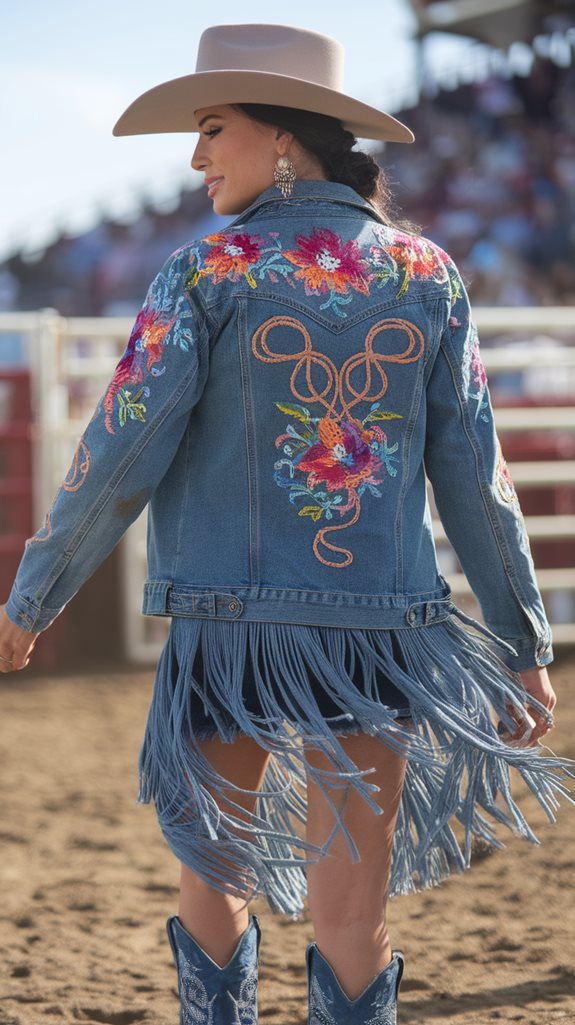 stylish embroidered denim jacket