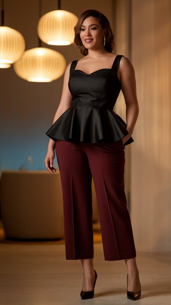 stylish peplum and trousers