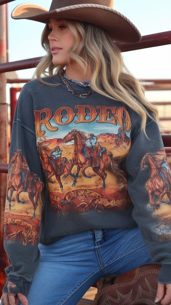 stylish western graphic sweatshirt