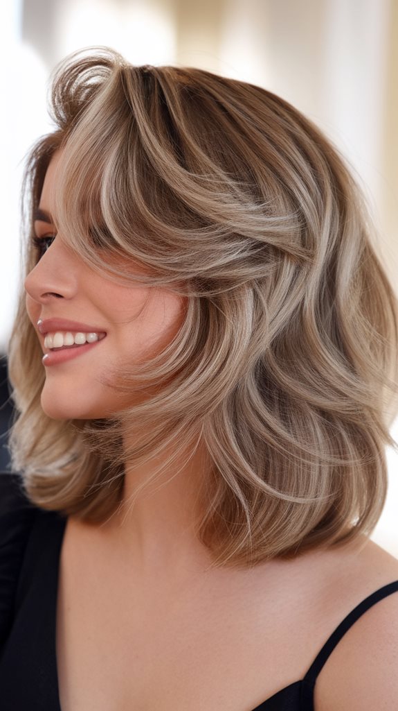 voluminous shoulder length hairstyle