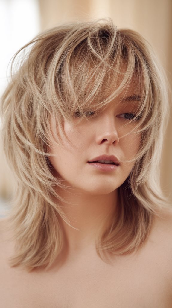 wispy bangs layered hairstyle