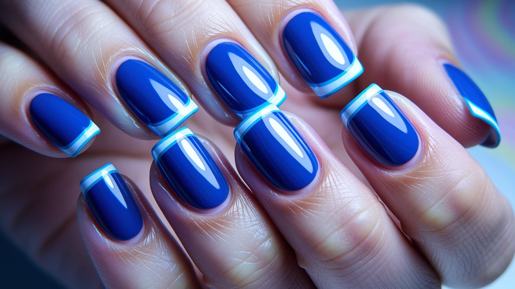 elegant blue french tips