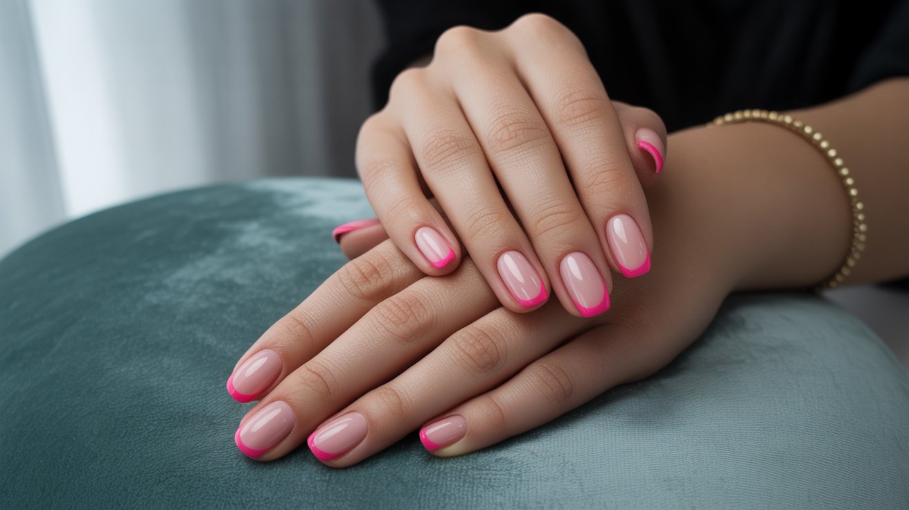 Pink French Tip Nails