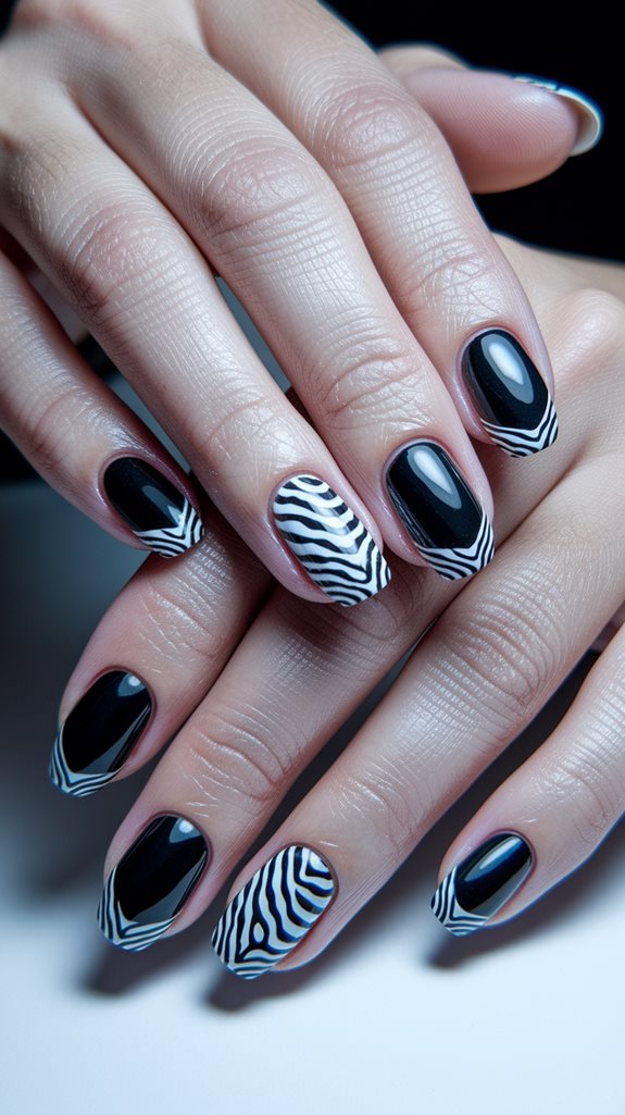 animal print black tips