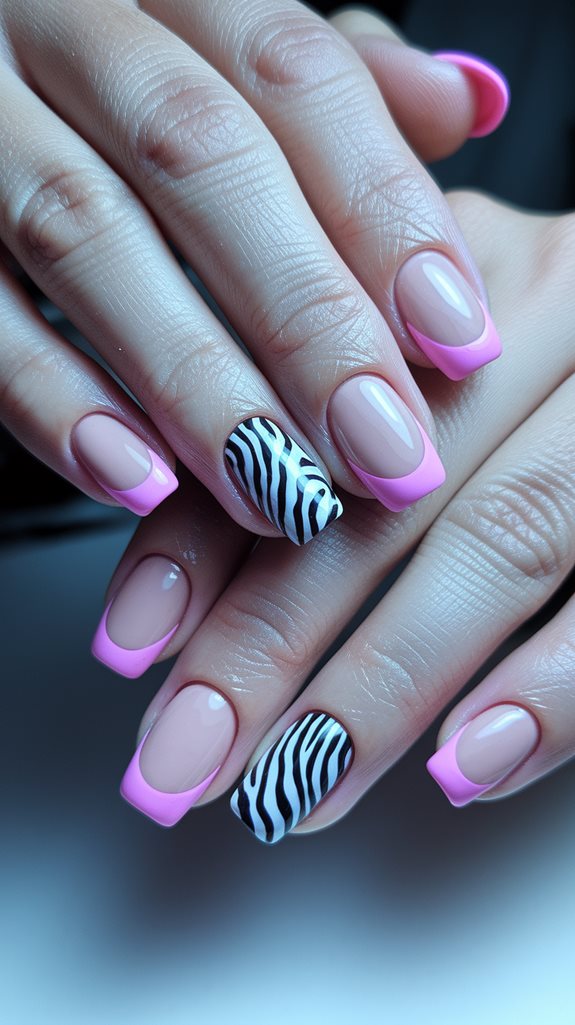 animal print pink tips
