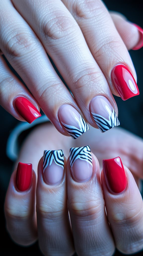 animal print red accents