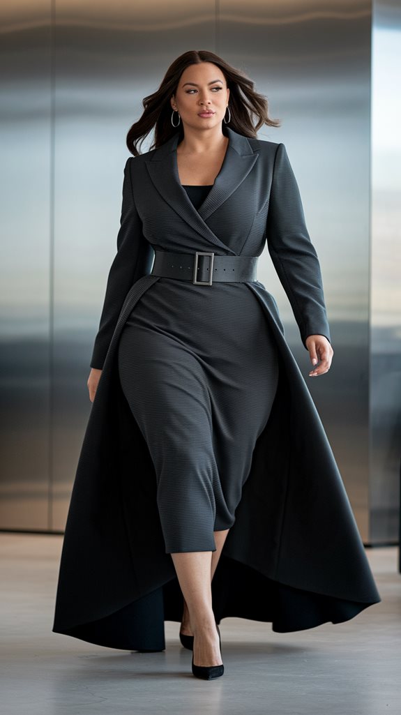 belted dress monochrome style