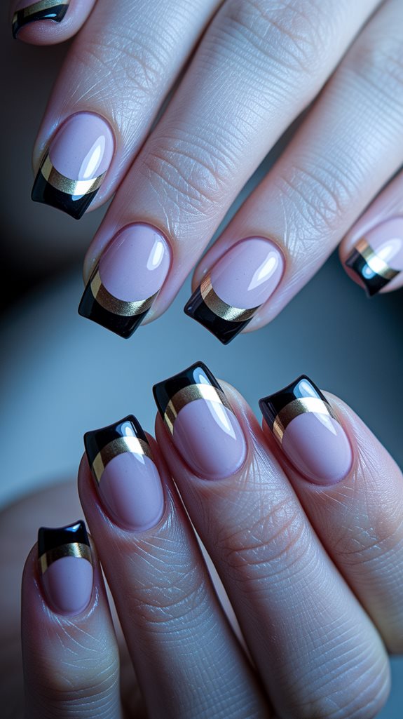 black with metallic highlights