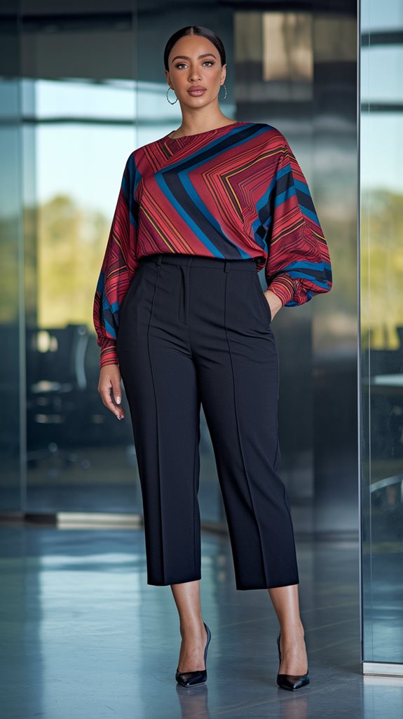 bold printed top trousers