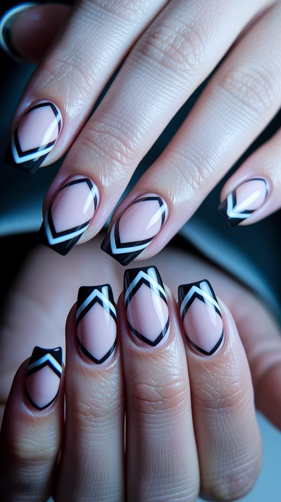 chevron pattern with black tips