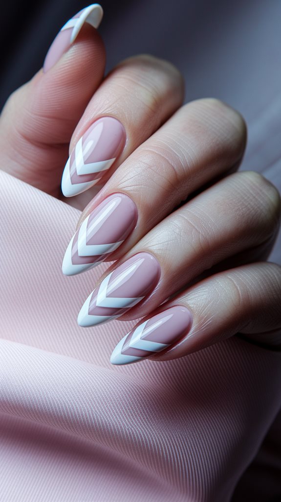 chevron patterned nail tips