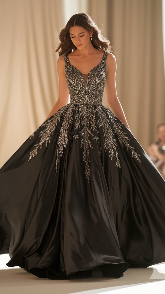 chic black dress accents